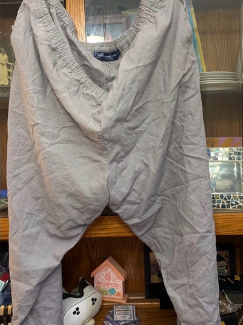 Susan Graver Gray Elastic-Waist Jogger Pants